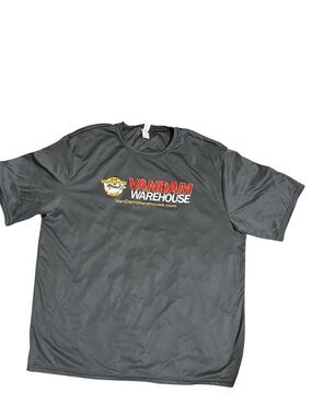 Vintage Vandam Warehouse Gray Short-Sleeve Tee with Red and Yellow Logo